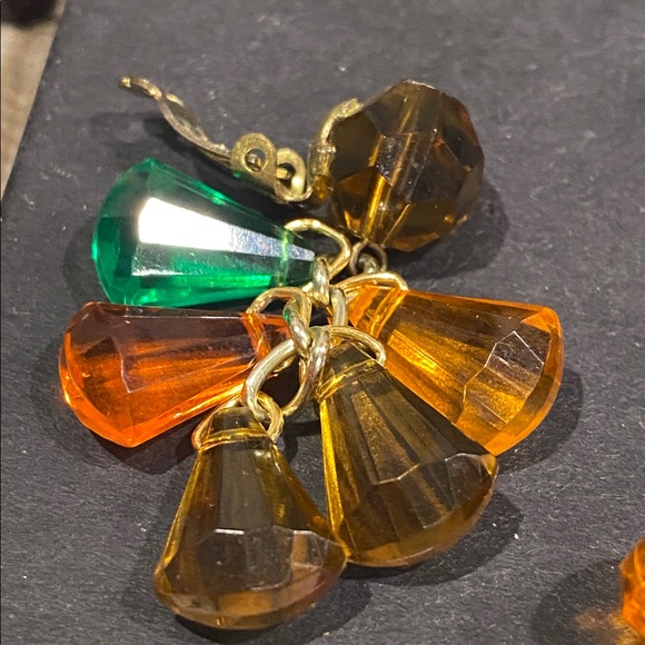 Western Germany Elegant Multicolor Dangle Clip Earrings - Picture 2 of 5